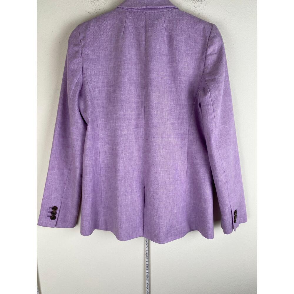 J.Crew Parke Linen Blazer Lilac Stretch Career Jacket Size 4 - Picture 12 of 14